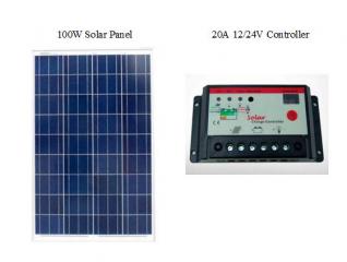 100W Off Grid Kits ( Polycrystalline 12V + 20A Controller )
